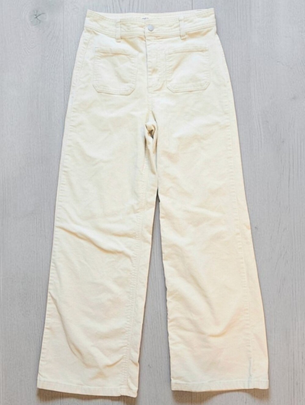 OAT New York High-Rise Wide-Leg Corduroy Pants Cream Ivory 8/29
